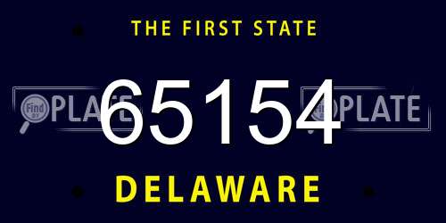 65154 Delaware License Plate