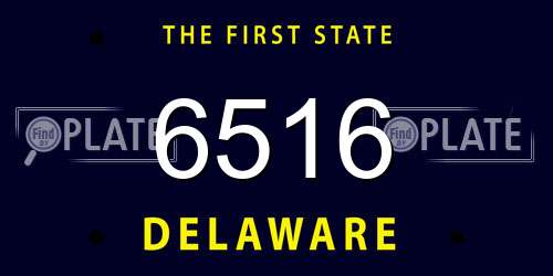 6516 Delaware License Plate