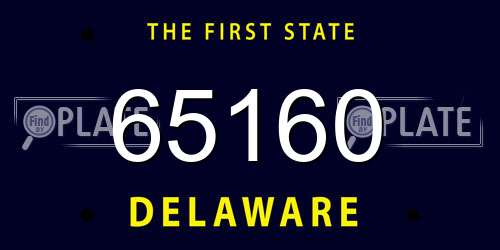 65160 Delaware License Plate