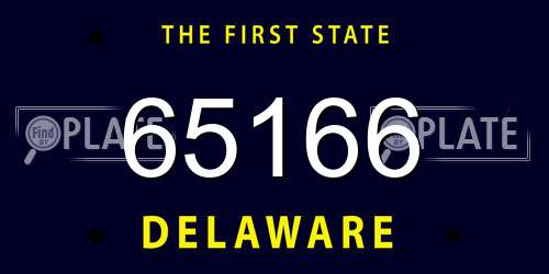 65166 Delaware License Plate