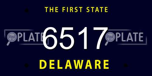 6517 Delaware License Plate
