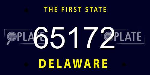65172 Delaware License Plate