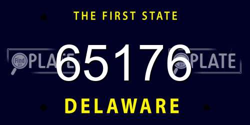 65176 Delaware License Plate