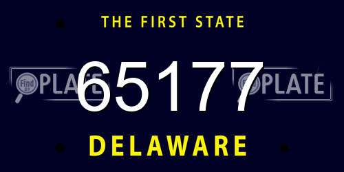 65177 Delaware License Plate