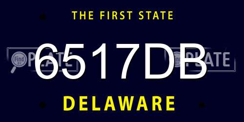 6517DB Delaware License Plate