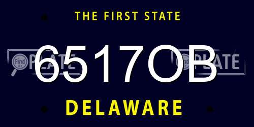 6517OB Delaware License Plate