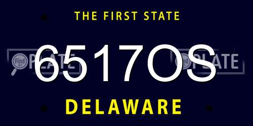 6517OS Delaware License Plate