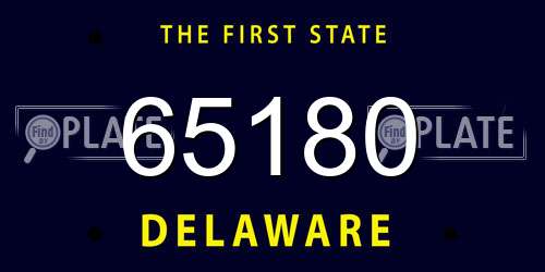65180 Delaware License Plate