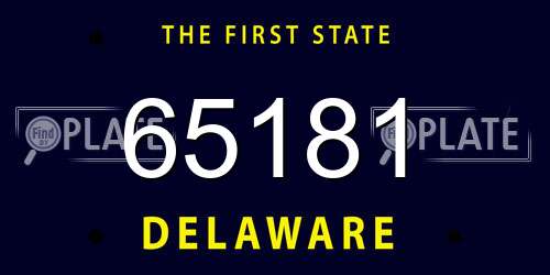 65181 Delaware License Plate