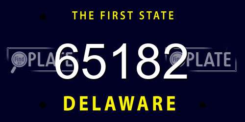 65182 Delaware License Plate