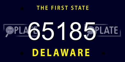 65185 Delaware License Plate