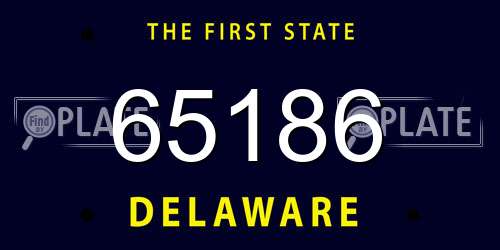 65186 Delaware License Plate