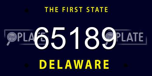 65189 Delaware License Plate