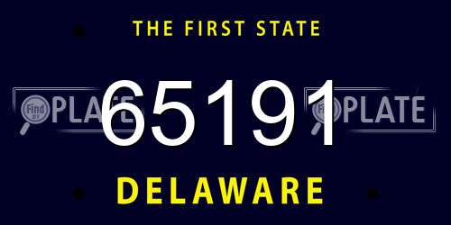 65191 Delaware License Plate