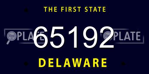 65192 Delaware License Plate