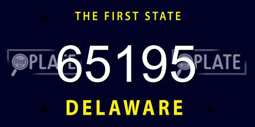 65195 Delaware License Plate