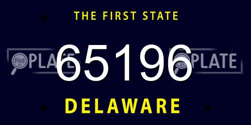65196 Delaware License Plate