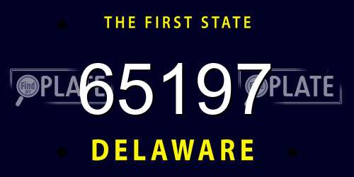 65197 Delaware License Plate