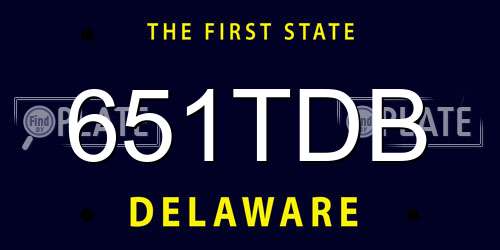 651TDB Delaware License Plate