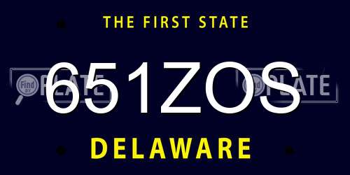 651ZOS Delaware License Plate