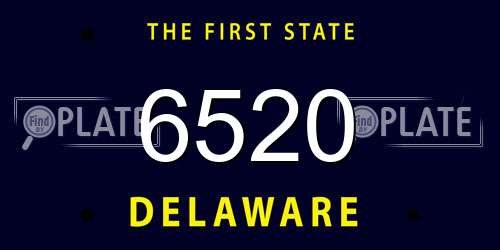 6520 Delaware License Plate
