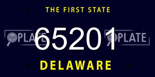 65201 Delaware License Plate