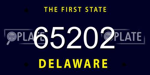 65202 Delaware License Plate