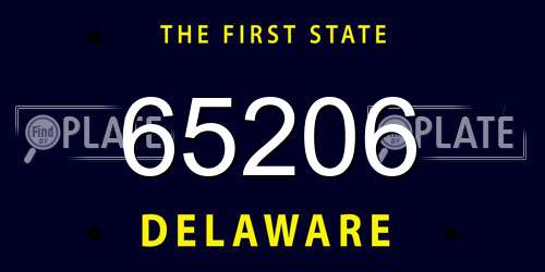 65206 Delaware License Plate