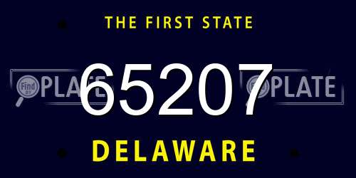 65207 Delaware License Plate