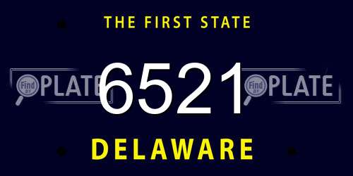 6521 Delaware License Plate