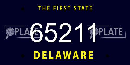 65211 Delaware License Plate