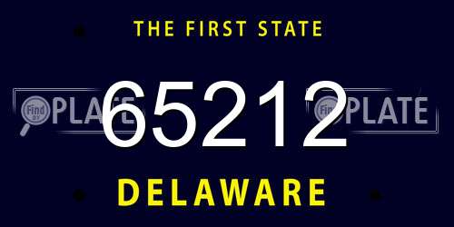 65212 Delaware License Plate