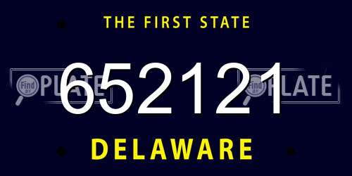 652121 Delaware License Plate
