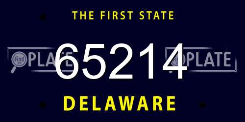 65214 Delaware License Plate