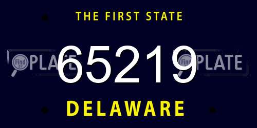 65219 Delaware License Plate