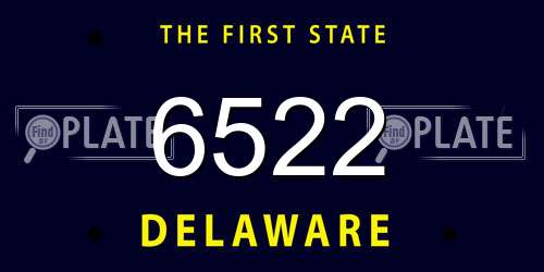6522 Delaware License Plate