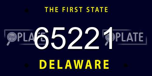 65221 Delaware License Plate