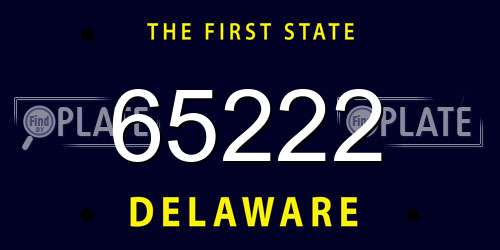 65222 Delaware License Plate