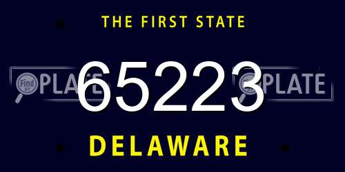 65223 Delaware License Plate