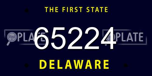 65224 Delaware License Plate