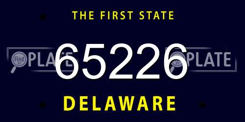 65226 Delaware License Plate
