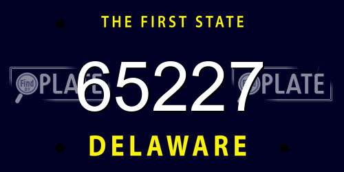65227 Delaware License Plate