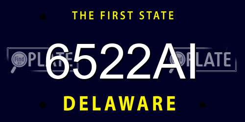 6522AI Delaware License Plate