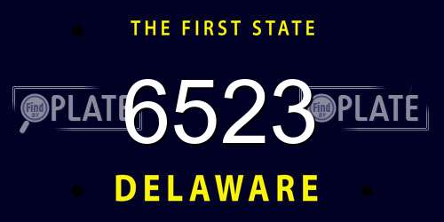 6523 Delaware License Plate