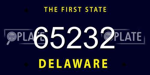 65232 Delaware License Plate