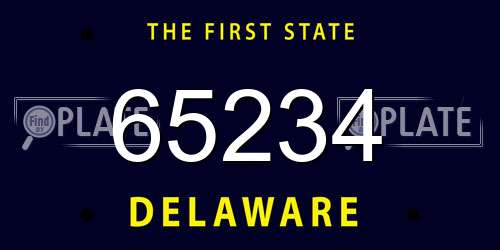 65234 Delaware License Plate