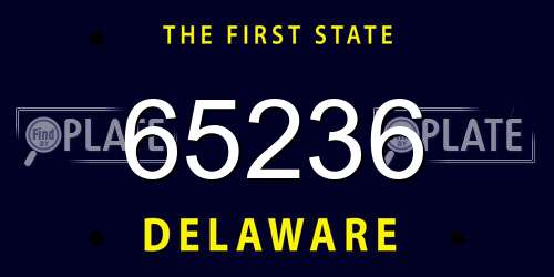 65236 Delaware License Plate