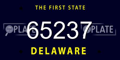 65237 Delaware License Plate