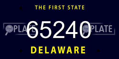 65240 Delaware License Plate