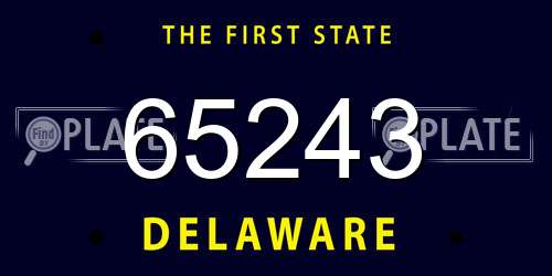 65243 Delaware License Plate
